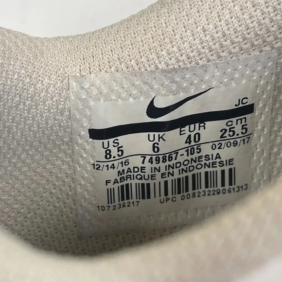 Nike Court‎ Royale White Leather Sneakers Women's Size 8.5 Athletic Shoes - Picture 6 of 6